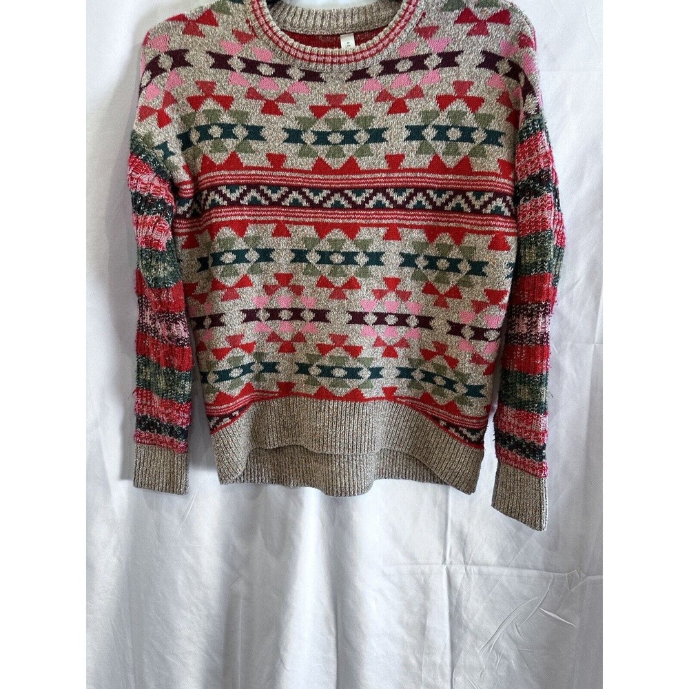 Aeropostale Women's S/P Multicolor Geometric Fair Isle Heavy